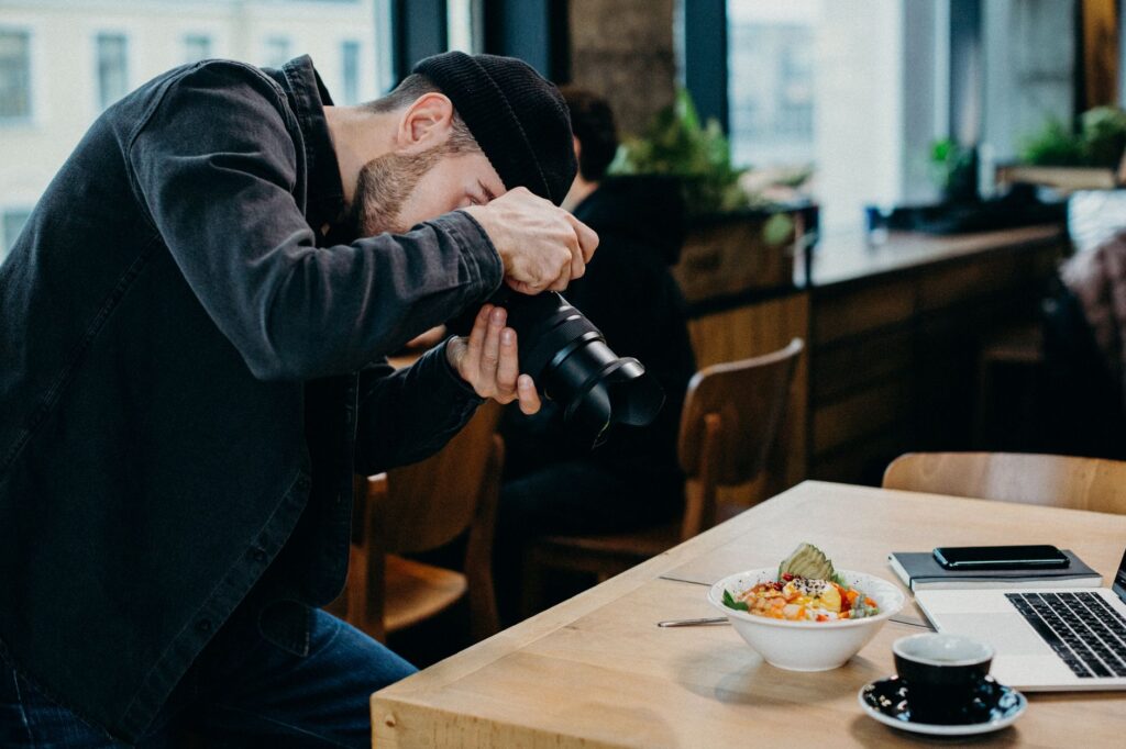 sessão de fotografia planejada para banco de imagens restaurante