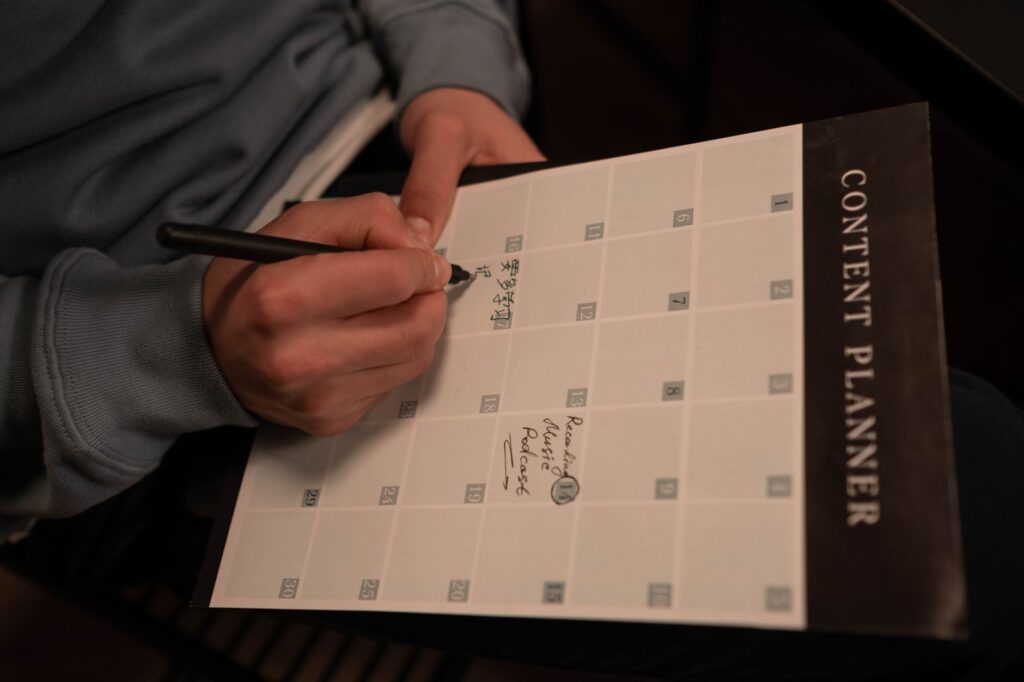Calendário de conteúdo para restaurante