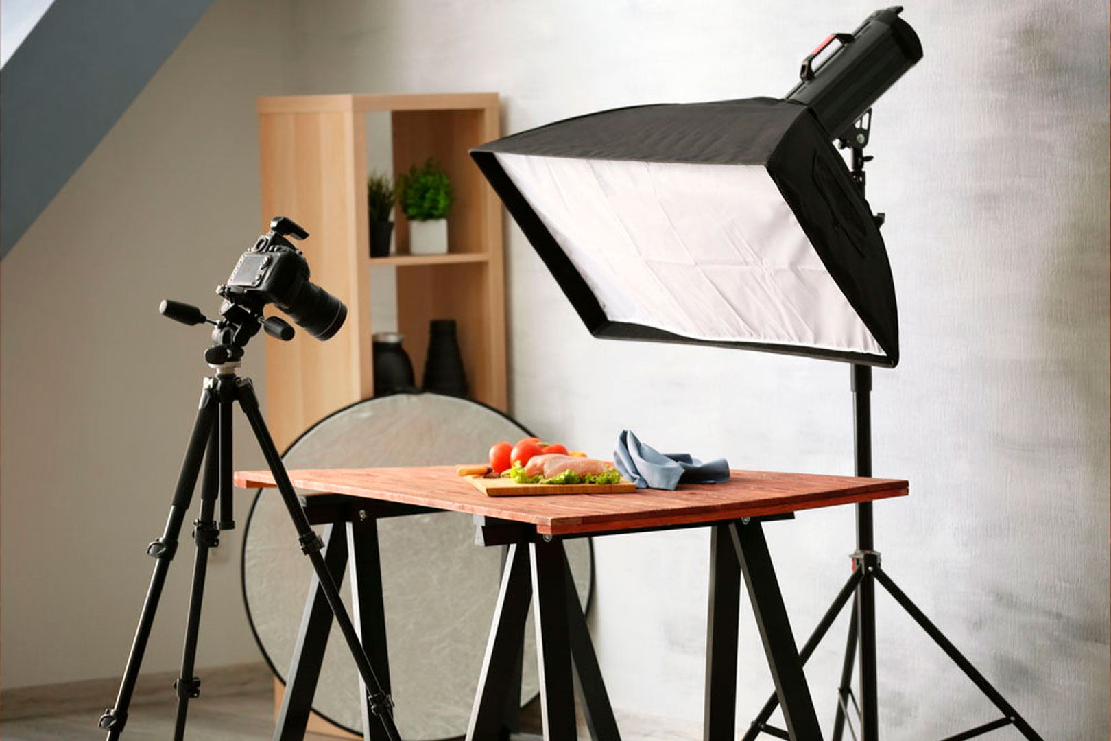 softbox e iluminação profissional para equipamentos fotografia gastronômica